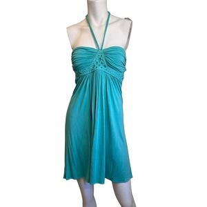 Sky Teal Neck Tie Sundress sz M